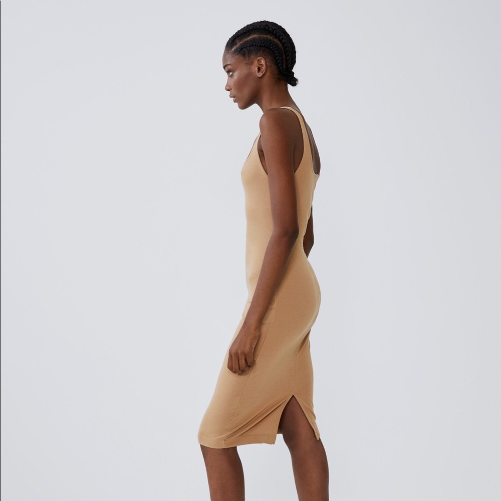 Zara Trafaluc nude pencil dress